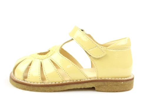 Angulus mellow gul sandal med hjerte, glitter og lak